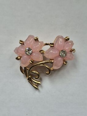 Vintage Pink Floral Brooch
